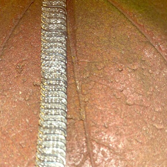 2.10 ct diamond bracelet 7.5 “ platinum over SS